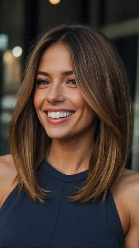 Go Short Haircut Ideas For Oval Face, Short Medium Length Haircut Straight, Lob Heart Shaped Face, Short Hairstyle Women Oval Face, Mom Cut Oval Face, Mom Cut 2024 Round Face, Haircut For Oval Shaped Face, Shoulder Length Hair For Round Faces, Haircut For Oval Face Women