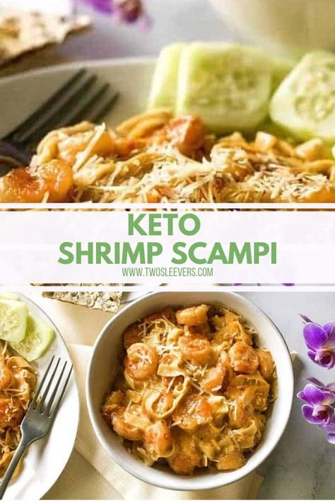 Noodle Substitute, Keto Shrimp Scampi, Instant Pot Low Carb, Creamy Shrimp Scampi, Low Carb Shrimp, Elbow Noodles, Instant Pot Shrimp, Low Carb Instant Pot Recipes, Low Carb Shrimp Recipes