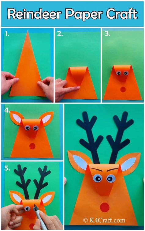 Kindergarten Animals, Dr Seuss Coloring Pages, Reindeer Crafts, Monster Bookmark, Paper Flowers For Kids, Art Craft For Kids, Paper Craft For Kids, Fox Crafts, Paper Bag Crafts