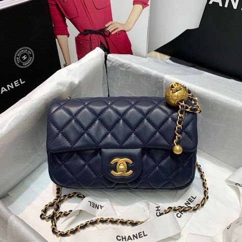 Chanel Classic Flap With Charm Chain With CC Details On Strap Bag 20cm Gold Hardware Lambskin Leather Spring/Summer 2020 Collection, Navy Blue Check more at https://likaz.com/product/chanel-classic-flap-with-charm-chain-with-cc-details-on-strap-bag-20cm-gold-hardware-lambskin-leather-spring-summer-2020-collection-navy-blue/ Chanel Mini Flap Bag, Navy Chanel, Chanel Mini, Chanel Shoulder Bag, Charm Chain, Strap Bag, Bags Fashion, Blue Check, Classic Flap