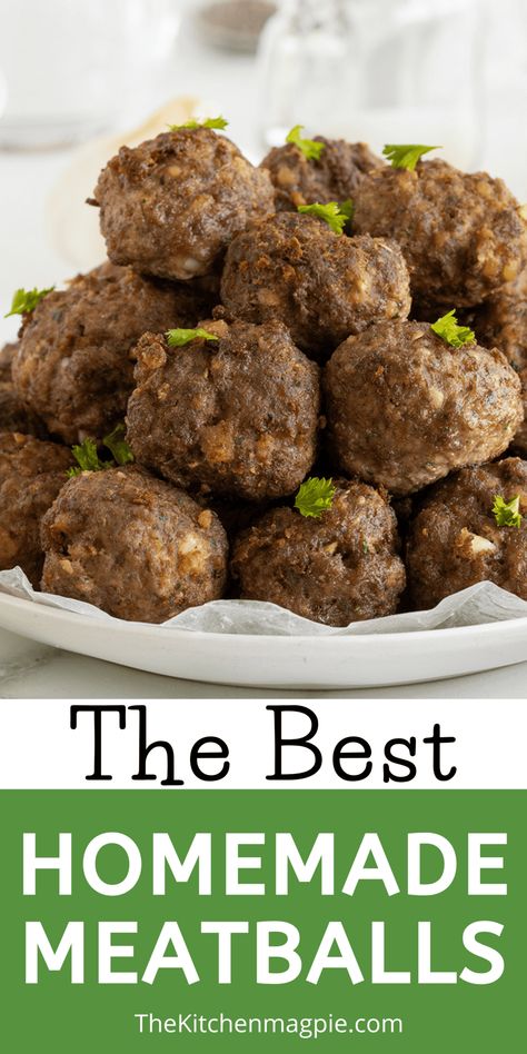 The Best Easy Homemade Meatballs Recipe Meatball Recipes Pioneer Woman, Fried Meatballs Recipe, Boiled Meatballs Recipes, Plain Meatball Recipes, How To Make Meatballs With Ground Beef, Homestyle Meatballs Recipe, Meatball Recipes Stovetop, Home Made Meatball Recipes, Meat Ball Recipes Easy