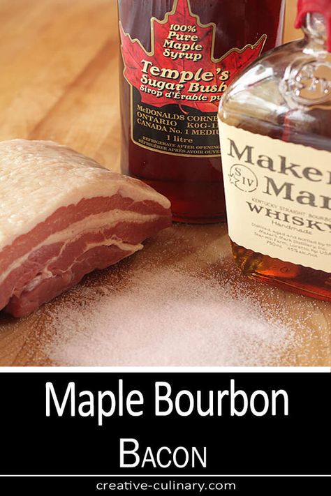 Everyone loves bacon but there is still something special about this Home-cured Maple Bourbon Bacon. When you thought bacon could not be any better; add some maple and bourbon to it! Homemade Smoked Bacon, Bacon Curing Recipes, Traeger Ideas, Maple Bourbon Bacon, Brown Sugar Homemade, Diy Bacon, Maple Bacon Recipes, Home Made Bacon, Pork Belly Bacon