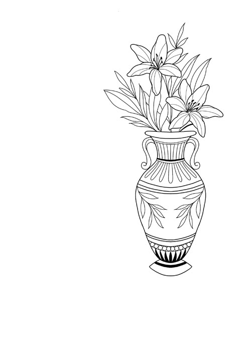 Flower Vases Tattoo, Vase Drawing Ideas, Vase Tattoo Design, Vase Tattoos, Flower Vase Tattoo, Flower Vase Drawing, Vase Tattoo, Lillies Tattoo, Creepy Tattoos