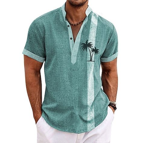 Soft Streetwear Fashion, Floral Hawaiian Shirt, Graduation Outfits, Tree Graphic, Linen Shirt Men, Mens Linen, Summer Concert, Coconut Tree, Fashion Streetwear