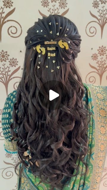 Rushi Patel |  Bridal Hairstylist | Makeup Artist on Instagram: "Baby shower… . . . #rushipatelhairstylist #hair #babyshower #banyshowerbangles #hairideas #hairtutorial #hairtransformation #hairideas #hairideas #hairfashion #hairgoals #haircolorist" Bride Hair Styles 2024, Baby Shower Makeup Indian, Baby Shower Hairstyles Indian, Baby Shower Makeup Looks, Shower Hairstyles, Baby Shower Hairstyles, Baby Shower Makeup, Shower Makeup, Bridal Hairstylist