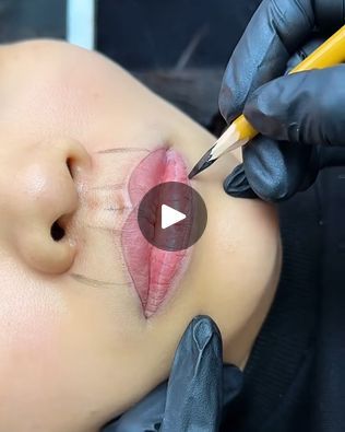 Beautiful Lips Aesthetic, Lip Color Tattoo, Lip Liner Tattoo, Tattoo Tutorial, Candy Lips, Lip Contouring, Lip Tattoos, Makeup Tattoos, Makeup Lipstick