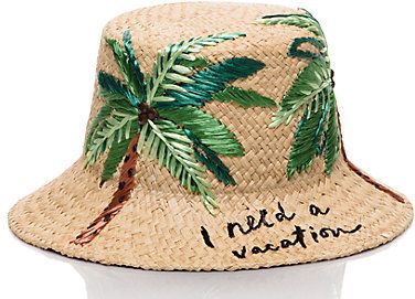 I need a vacation cloche hat Hat Kate, I Need A Vacation, Tree Hat, Hats Embroidery, Embroidery Hats, Hats Beach, Embroidery Hat, Raffia Hat, Beach Hats