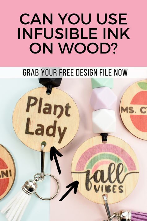 Can you use Infusible Ink on wood? Yes! Learn how to make your own DIY lanyard with Cricut and Infusible Ink. Cricut Lanyard Ideas, Infusible Ink On Wood, Craft Trends, Diy Lanyard, Htv Projects, Cricut Help, Wood Heat, Personalized Bow, Gift Wrapping Inspiration