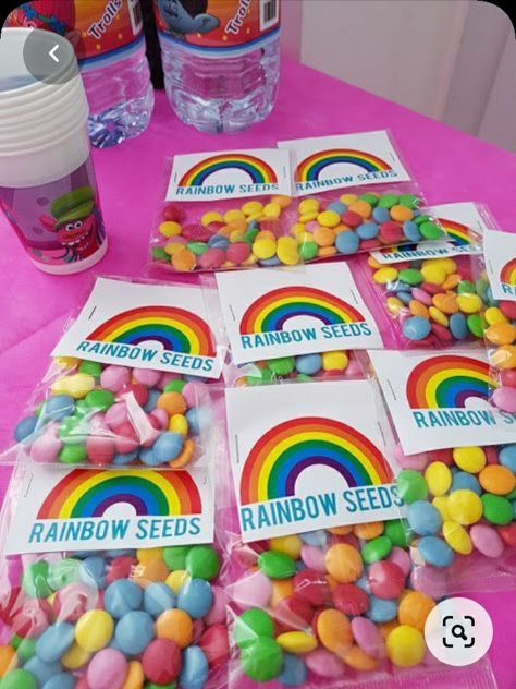 Trolls Party Ideas, Rainbow Themed Birthday Party, Care Bear Birthday, Trolls Party, Pony Birthday Party, My Little Pony Birthday Party, Little Pony Birthday Party, Unicorn Themed Birthday Party, Trolls Birthday Party