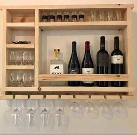 Wine Glass Storage Ideas Small Spaces, Brewery Bar, Wine Rack Design, Home Bar Rooms, Kursi Bar, Diy Home Bar, Furniture Details Design, Wall Mounted Wine Rack, Wine Shelves