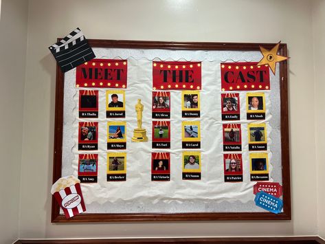 Staff Bulletin Boards, Cinema Popcorn, Ra Bulletins, Ra Bulletin Boards, Hollywood Theme, The Cast, Bulletin Boards, Bulletin Board, It Cast