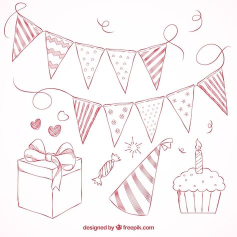 Free vector set of hand-drawn birthday d... | Free Vector #Freepik #freevector #happy-birthday-gift #birthday-gift #birthday-box #birthday-present Birthday Present Drawing, Present Drawing, Birthday Box, Birthday Decoration, Birthday Present, Vector Photo, Birthday Presents, Gift Birthday, Birthday Decorations