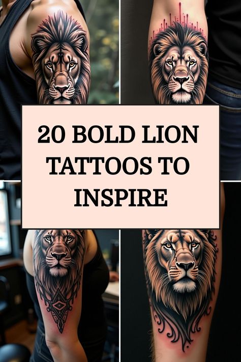 20 Bold Lion Tattoos to Inspire Realistic Lion Tattoo Design, Lion Tattoo Men, Roaring Lion Tattoo, Unique Wrist Tattoos, Traditional Tattoo Inspiration, Fierce Lion, Lion Tattoo Sleeves, Lion Tattoos, Foot Tattoos For Women