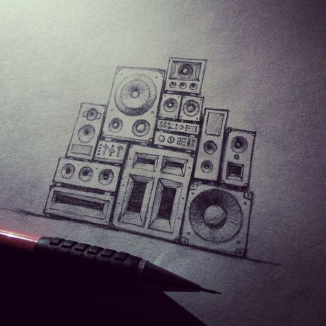 Dnb Tattoo, Rave Drawing, Dj Sketch, Techno Drawing, Drawing Mini, Mini Rig, Techno Rave, Creation Art, Doodle Inspiration