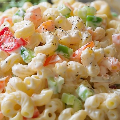 Delicious Sweet Macaroni Salad Recipe - My Home Made Recipe Sweet Macaroni Salad Condensed Milk, Sweet Macaroni Salad Recipe, Sweet Macaroni Salad, Southern Macaroni Salad, Hawaiian Fried Rice, Pasta Side, Mac Salad, Buttered Corn, Pasta Side Dishes