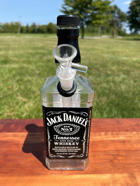 Jack Daniel's Glass Bottle Beer Bottle Art, Cheesy Gifts, Cool Things To Build, Liquor Bottle Crafts, Pretty Alcoholic Drinks, High Jokes, Clouds Wallpaper, 15 Aug, High Times