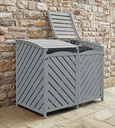 Wooden Wheelie Bin Store Storage Grey Garden Storage Lockable Rubbish Cover | Garden & Patio, Garden Structures & Shade, Other Structures & Shade | eBay! Bin Store Garden, Wheelie Bin Storage, Grey Garden Furniture, Sage Garden, Bin Storage, Sheds For Sale, Bin Store, Treated Timber, Garden Tool Storage