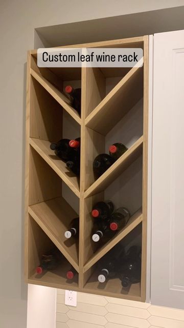 Wood Wine Rack In Cabinet, Cabinet Into Wine Rack Diy, Lower Cabinet Wine Rack, Wine Rack Chevron, White Oak Wine Rack, Custom Wine Rack Wall, Small Built In Wine Rack, Wine Rack For Wall, Built In Wine Rack Cabinets Open Shelves