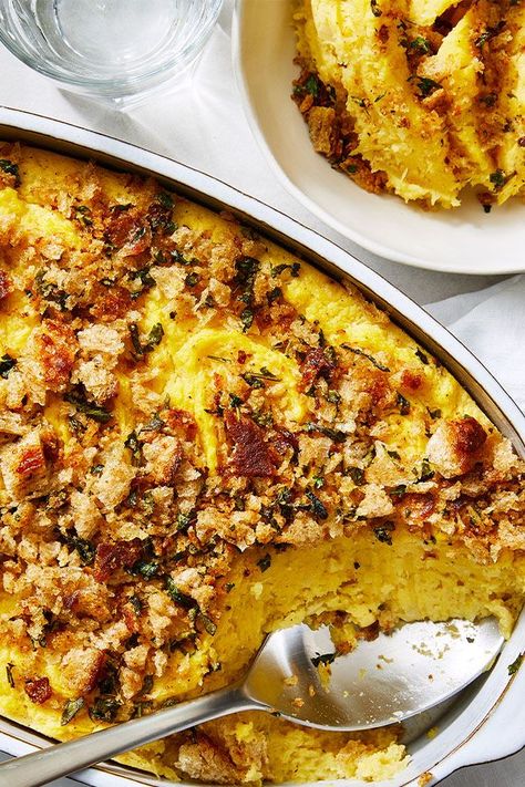 Acorn Squash Thanksgiving Side, Acorn Squash Casserole Recipes, Thanksgiving Acorn Squash, Acorn Squash Casserole, Thanksgiving Sourdough, Sourdough Breadcrumbs, Cheese Sourdough, Squash Gratin, Popular Casseroles