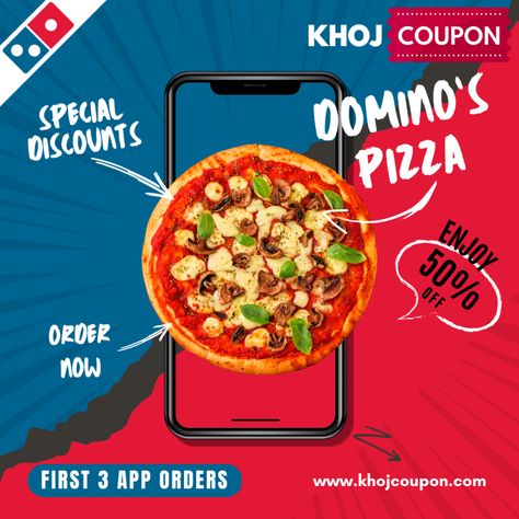 Want to get your preferred pizza but are looking for the best deals? We recognise that it may be difficult to find the best offers, but in order to receive a fair price, you must make sure that you are properly informed about Domino's discount coupon. In this blog, we have discussed how discount coupons can help you get the best value at dominos and guarantee that you get your favourite bite. Visit the blog to learn more by starting there. Pizza App, Pizza Flyer, Pizza Cartoon, Individual Pizzas, Pizza Poster, Community Ideas, Design Learning, Pizza Company, Dominos Pizza