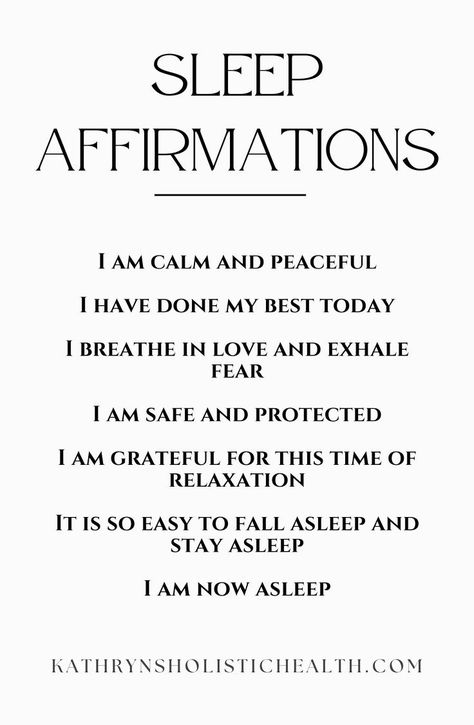 Discover how powerful sleep affirmations are when you can't sleep. When you want a natural approach to falling asleep and staying asleep, holistic remedies and techniques are the best. More sleep tips at kathrynsholistichealth.com your source for healthy living. Check out my articles and courses for more resources. Sleeping Affirmations, Tips To Fall Asleep, Sleep Affirmations, Falling Asleep Tips, When You Cant Sleep, Sleep Quotes, More Sleep, Positive Mental Health, Affirmations For Kids