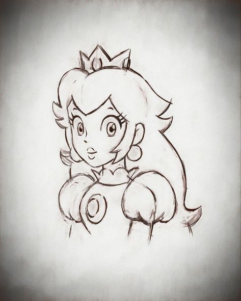 Princess Peach Painting Easy, Disney Princess Outline Drawing, Mario Kart Characters Drawing, Mario Character Drawings, Mario Drawing Sketch, Princess Peach Painting, Super Mario Drawings, Cute Outline Drawings, Princess Peach Sketch