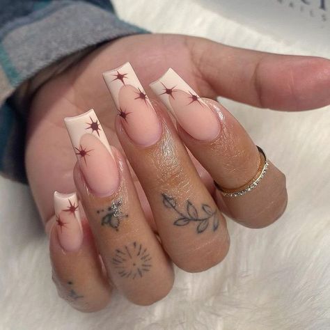 2023 Birthday Nails, Ruby Nails Acrylic, Medium Baddie Nails Acrylic, Long Square Acrylic Nails Spring, Square Nails Colors, Simple Dot Nail Art, French Tips Christmas, Trendy Square Nails, Nail Art Step By Step