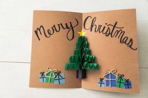 DIY Pop Up Christmas Cards (2 Ways) | Tree Card & Snowman Card Diy Pop Up Christmas Cards, Pop Up Christmas Cards Diy, Christmas Tree Pop Up Card, Tree Pop Up Card, Original Christmas Cards, Pop Up Christmas Cards, Umbrella Cards, Christmas Cards Diy, Diy Pop Up Cards