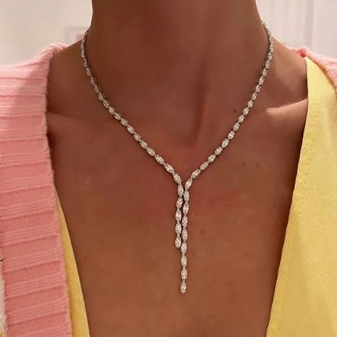 Marquise Diamond Lariat Necklace Diamond Lariat Necklace, Prom 23, Birthday Inspo, Beautiful Accessories, Luxe Jewelry, Dope Jewelry, Luxury Necklace, Classy Jewelry, Fancy Jewellery