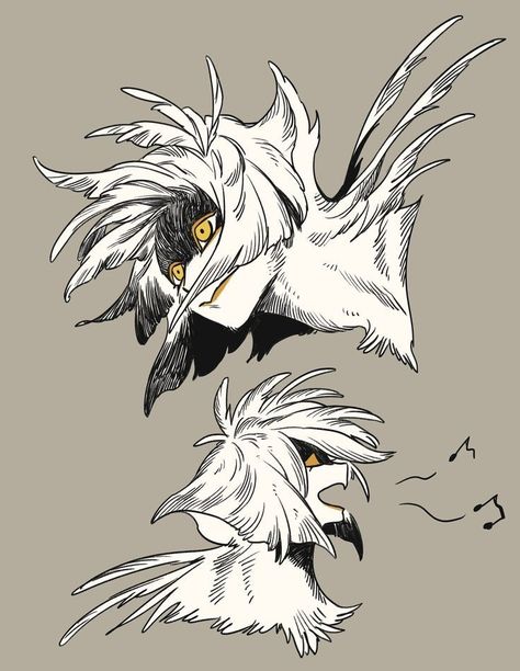 Bird People Oc, Axolotl Creature Design, Bird Man Art, Fluffy Coat Drawing, Fly Character Design, Human Bird Oc, Raven Person, Bird People Character Design, Crow Hybrid