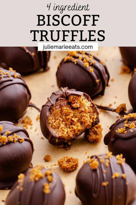 Xmas Bakes, Biscoff Truffles, Biscoff Cookie Recipe, Best Easy Dessert Recipes, Homemade Truffles, Dessert Truffles, Best Chocolate Desserts, Easy Chocolate Desserts, Tray Bake Recipes