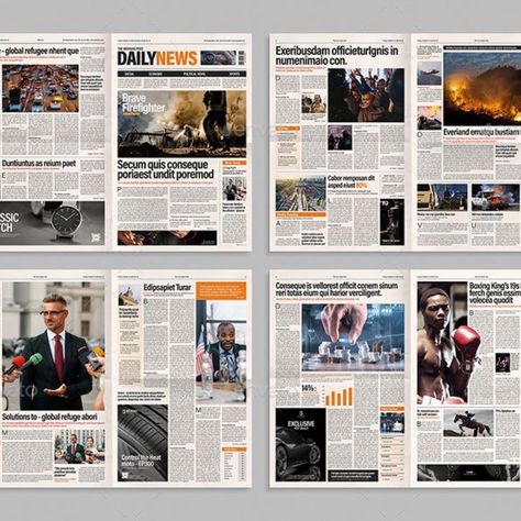 Tabloid Newspaper Template Tabloid Layout Design, Tabloid Design, Newsletter Design Layout, Tabloid Newspaper, Tabloid Newspapers, Newspaper Template, Graphic Eyeliner, Newspaper Design, Newsletter Design