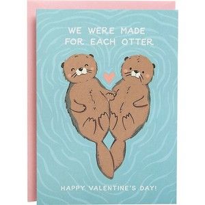 10 Unique Valentine's Cards for your Fiancé  #bridalmusing #bmloves #valentine #valentinesday #loveletter #letter #stationary #fiance Unique Valentines Cards, Two Otters, Otter Valentines, Valentines Day Drawing, Happy Mother's Day Card, Valentines Design, Unique Valentines, Paper Source, Happy Valentine's Day