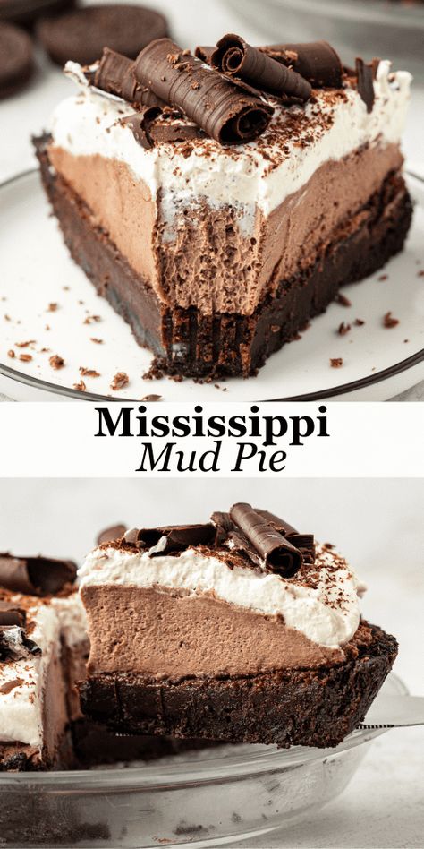 I grew up eating mud pie and have been making this dessert for as long as I can remember. Over the years, I've perfected my recipe using all of my baking experience, into the absolute best version of Mississippi mud pie! Mississippi Mud Dessert, Mississippi Mud Pie Easy, Mississippi Pie, S’mores Pie, Smore Pie, Mud Recipe, Mud Pie Recipe, Treat Maker, Mississippi Mud Cake