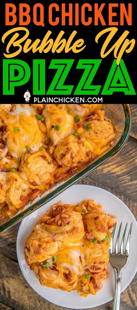 Bubble Up Pizza, Pizza Casserole Recipe, Biscuit Pizza, Bbq Sauce Chicken, Pizza Roll, Course Ideas, Bbq Chicken Pizza, Sauce Chicken, Pizza Casserole