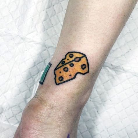 50 Cheese Tattoo Ideas For Men - Cheddar Designs Cheese Tattoo Ideas, Cheese Tattoo, Cheese Art, Food Tattoos, Tattoo Templates, Tattoo Ideas For Men, Hand Tattoos For Women, Leg Tattoos Women, Thigh Tattoos Women