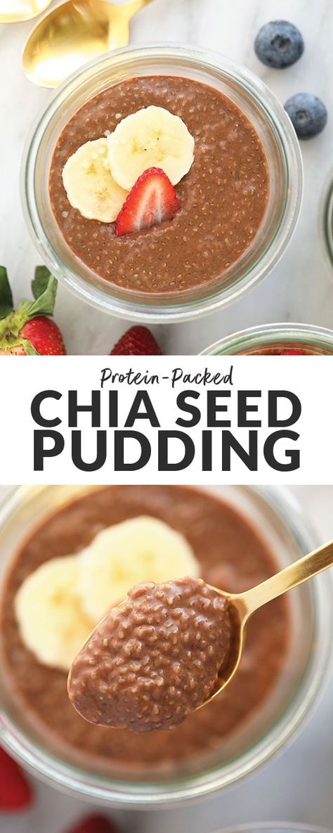 Chocolate Protein Chia Pudding, High Protein Chia Pudding, Protein Chia Seed Pudding, What Is Healthy Food, Chia Seed Recipes Pudding, Packed Breakfast, Fit Foodie Finds, Chocolate Chia Pudding, Chia Seed Recipes