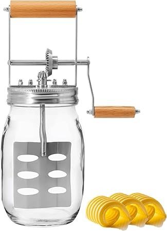 Amazon.com | Butter Churn; Delicious Homemade Butter in as Little as Ten Minutes; Large 32-Fluid Ounce Capacity Butter Churner, 1 EA: Butter Dishes Butter Churner, Butter Churn, Churning Butter, Homemade Butter, Amazon Products, Butter Dish, Butter, Glass