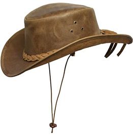 Men's Genuine Leather Wide Brim Aussie Style Cowboy Western Down Under Hat Mens Leather Hats, Mans Clothes, Australian Hat, Crocodile Dundee, Leather Cowboy Hats, Mens Cowboy Hats, Outback Hat, Australian Bush, Chapeau Cowboy