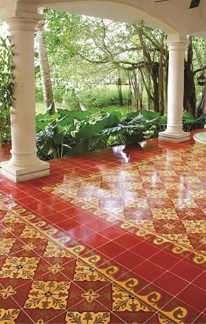 Cement Tile Patio, Mediterranean Patio, Elegant Tiles, Patio Tiles, Casas Coloniales, Encaustic Cement Tile, Spanish Tile, Concrete Tiles, Beautiful Tile