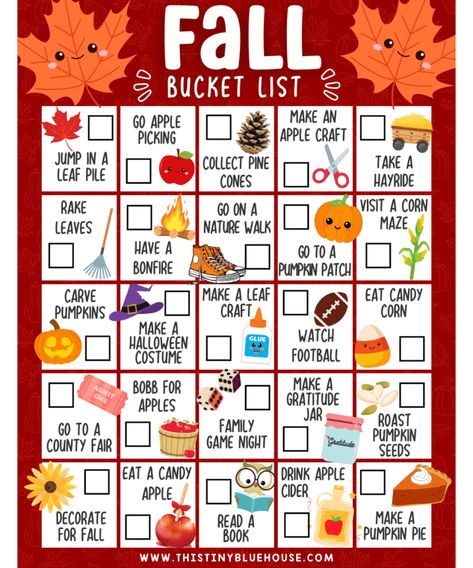 Our free printable fall bucket list is the best and easiest way to take advantage of the autumn season. Loaded with fun fall bucket list activities for family's and kids, this autumn bucket list makes everyone in the family look forward to fun fall events. Head on over to our website to snag a free printable fall bucket list template today. Free Fall Bucket List, Autumn Bucket List Kids, October Bucket List For Kids, October Bucket List For Families, Fall Bucket List Printable Free, October Family Activities, Kids Fall Bucket List, Kids Winter Bucket List, Toddler Fall Bucket List