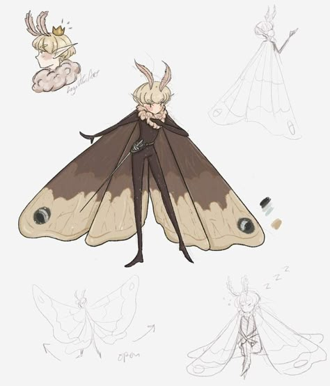 Human With Butterfly Wings Drawing, Moth Oc Art Male, Human Insect Hybrid, Owl Hybrid Human, Human Bunny Hybrid, Moth Boy Oc, Moth Hybrid Human, Animal People Hybrid Drawings, Spider Human Hybrid