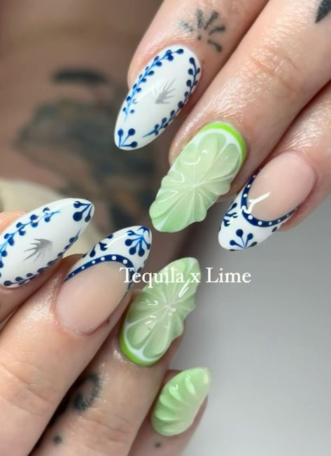 Margarita Nails, Lime Nails, Fruit Nail, Ideas Uñas, Country Nails, Summery Nails, Classy Acrylic Nails, Nails Only, Short Acrylic Nails Designs