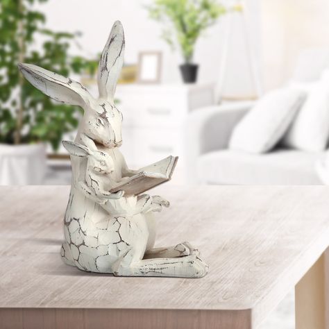 Rustic and chic come together nicely in this charming resin carved bunny and baby figure. The resin is carved beautifully to look like actual wood. Easter Season, Bunny Decor, Lodge Style, Easter Time, Spring Easter Decor, Hoppy Easter, Laurel Foundry Modern Farmhouse, Christmas Centerpieces, Easter Decor