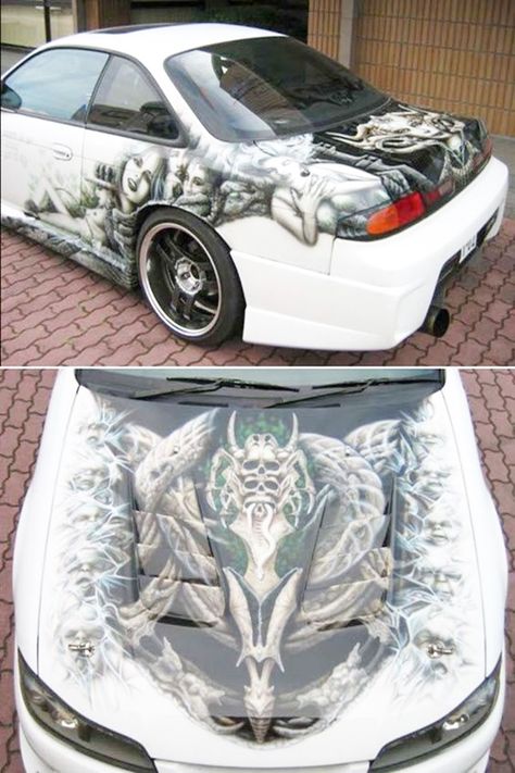 40 Super Cool Car Paint Job Art Ideas Car Painting Ideas, Cool Car Paint Jobs, Lowrider Model Cars, Car Interior Upholstery, Car Fashion, Car Paint Jobs, Kustom Paint, Airbrush Designs, Custom Cars Paint