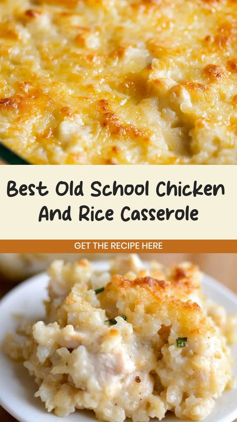 Indulge in the ultimate comfort food with this classic old-school chicken and rice casserole recipe. Perfect for cozy family dinners or meal prepping for the week ahead, this hearty dish is sure to become a staple in your kitchen. Packed with tender chicken, flavorful rice, and a creamy sauce, every bite is a taste of nostalgia. Easy to make and even easier to enjoy, this traditional casserole will quickly become a favorite at your table. Drumsticks Oven, Chicken And Rice Casserole, Mushroom Casserole, Creamy Chicken And Rice, Easy Chicken And Rice, Chicken Rice Casserole, Rice Casserole Recipes, Good Recipes, Batter Recipe