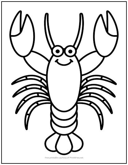 Lobster Coloring Page, Lobster Craft Preschool, Lobster Outline, Literacy Games Preschool, Lobster Craft, Lobster Crafts, Lobster Drawing, Lobster Tattoo, Fish Outline