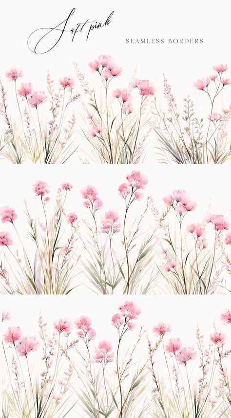 Pink Wildflowers, Father Art, Floral Borders, Best Graphic Design, Flower Graphic Design, Png Floral, Floral Clipart, Wedding Clipart, Phone Wallpaper Patterns