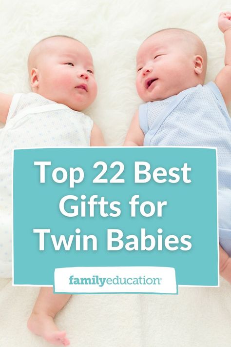 Twins are double the fun and double the presents. Check out our list of the best gifts for twin babies! #twinbabies Twins Gift Basket Ideas, Twin Accessories, Twin Baby Shower Gifts, April Baby Shower, Twin Baby Gifts, Twin Baby Boys, Twins Gift, Twin Baby Girls