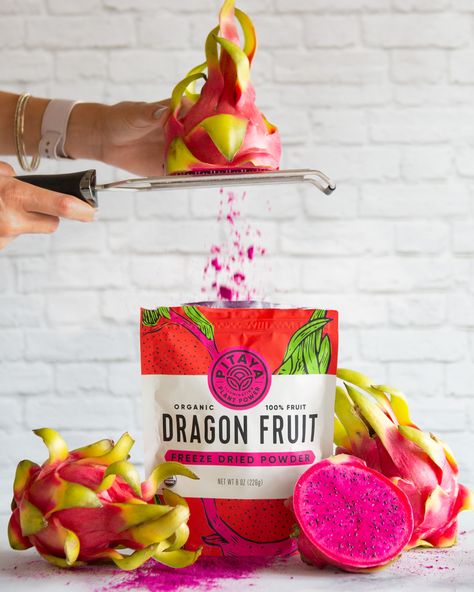 💥G I V E A W A Y💥 To celebrate our Labor Day sale, three (3) amazing people will win our high quality nutrient-packed organic Dragon Fruit powder💖🎉 Find this post on our Instagram page (@PitayaFoods) for entry details and good luck✨ #PitayaFoods #Giveaway Fruit Powder Packaging, Fruit Drinks Packaging, Dragon Fruit Mood Board, Packaging Dry Fruit, Fruit Drink Packaging Design, Dragonfruit Recipes, Pitaya Fruit, Red Dragon Fruit, Butterfly Pea Tea